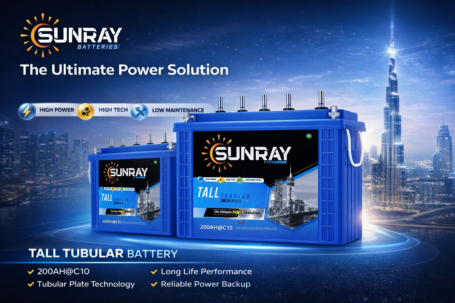 Sunray 200AH Battery