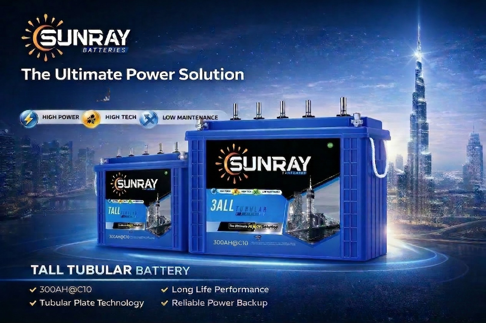Sunray 300AH Battery